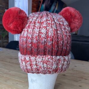 Women’s Double Pom Pom Beanies Hats,Winter Hats for Women Cold Weather Warm Knit